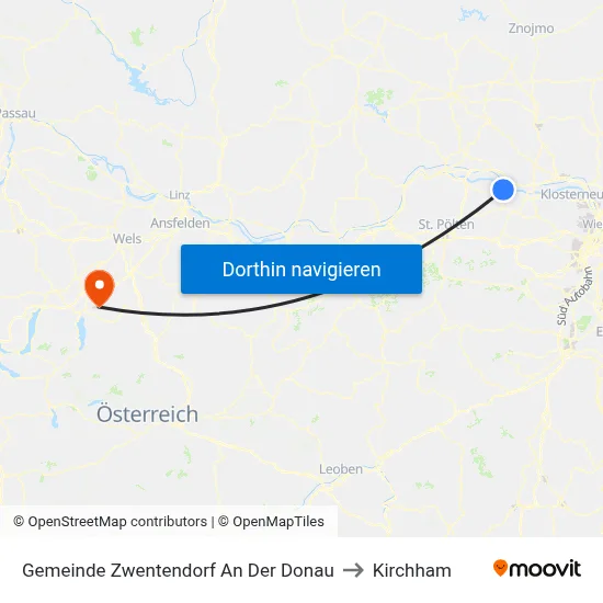 Gemeinde Zwentendorf An Der Donau to Kirchham map