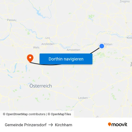 Gemeinde Prinzersdorf to Kirchham map