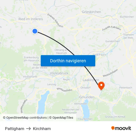 Pattigham to Kirchham map