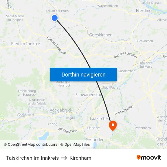 Taiskirchen Im Innkreis to Kirchham map
