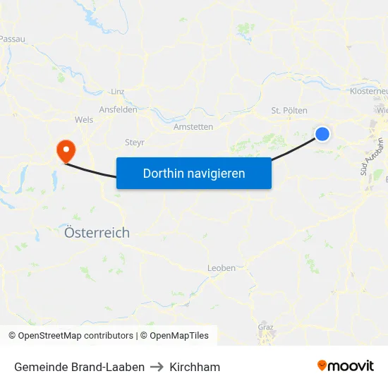 Gemeinde Brand-Laaben to Kirchham map
