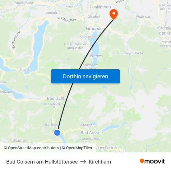 Bad Goisern am Hallstättersee to Kirchham map