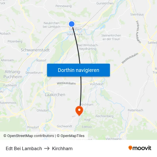 Edt Bei Lambach to Kirchham map