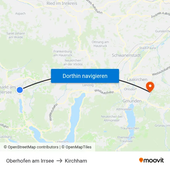 Oberhofen am Irrsee to Kirchham map