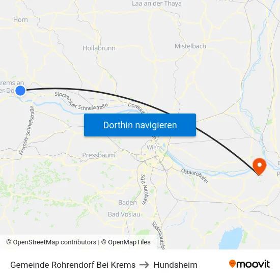 Gemeinde Rohrendorf Bei Krems to Hundsheim map