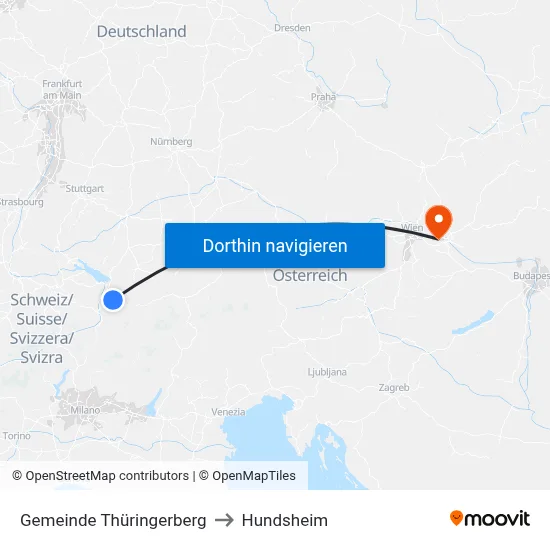Gemeinde Thüringerberg to Hundsheim map