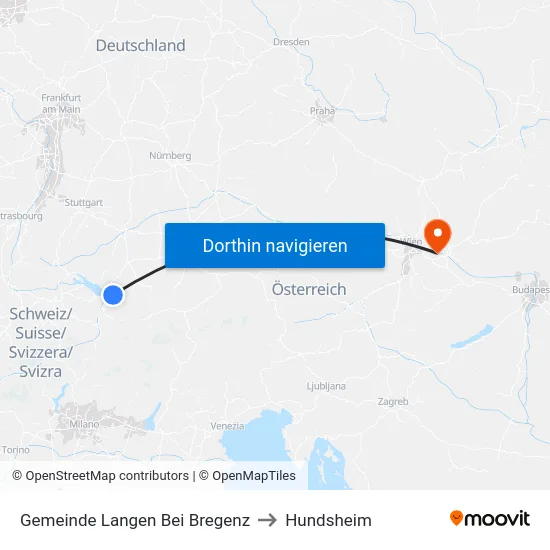 Gemeinde Langen Bei Bregenz to Hundsheim map