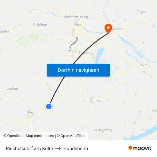 Pischelsdorf am Kulm to Hundsheim map
