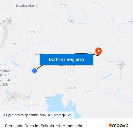 Gemeinde Gries Im Sellrain to Hundsheim map