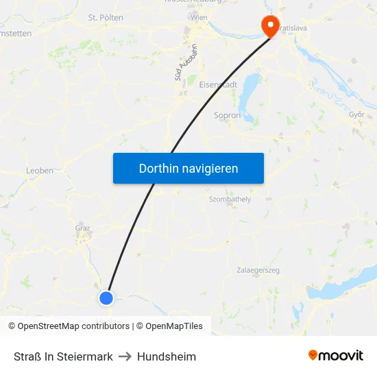 Straß In Steiermark to Hundsheim map