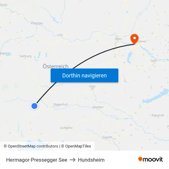 Hermagor-Pressegger See to Hundsheim map
