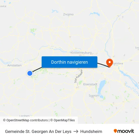 Gemeinde St. Georgen An Der Leys to Hundsheim map