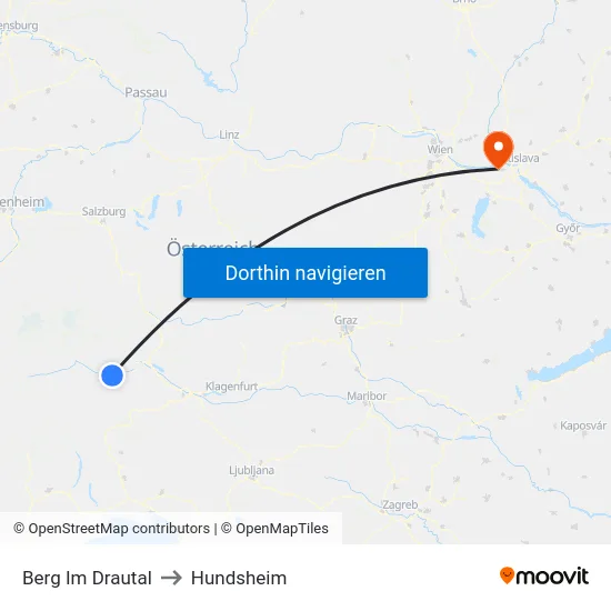 Berg Im Drautal to Hundsheim map
