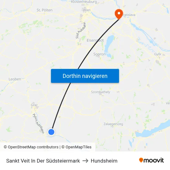 Sankt Veit In Der Südsteiermark to Hundsheim map