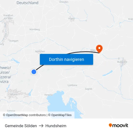 Gemeinde Sölden to Hundsheim map