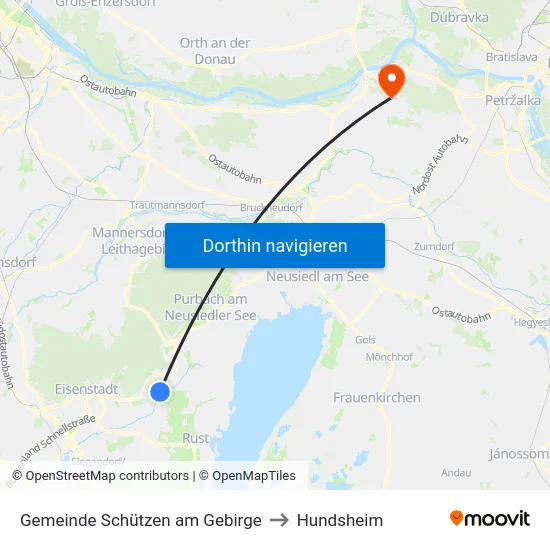 Gemeinde Schützen am Gebirge to Hundsheim map