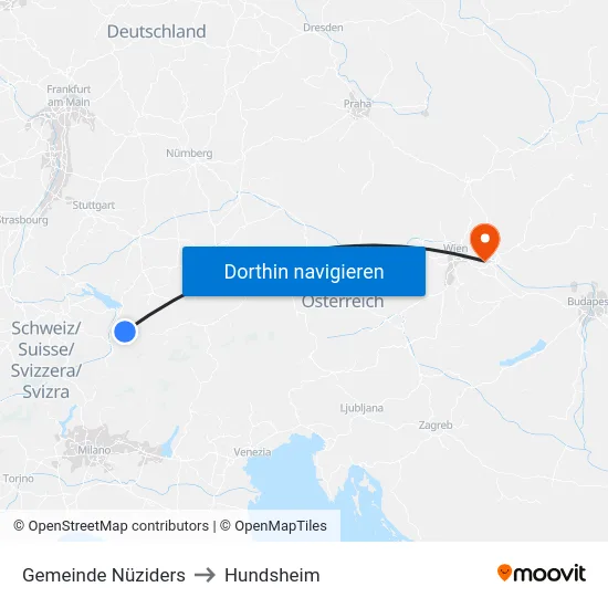 Gemeinde Nüziders to Hundsheim map