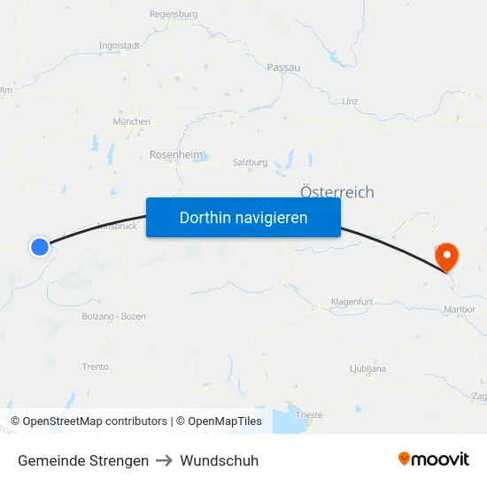 Gemeinde Strengen to Wundschuh map