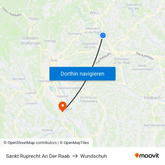 Sankt Ruprecht An Der Raab to Wundschuh map
