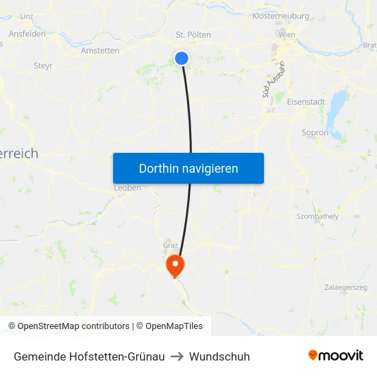 Gemeinde Hofstetten-Grünau to Wundschuh map