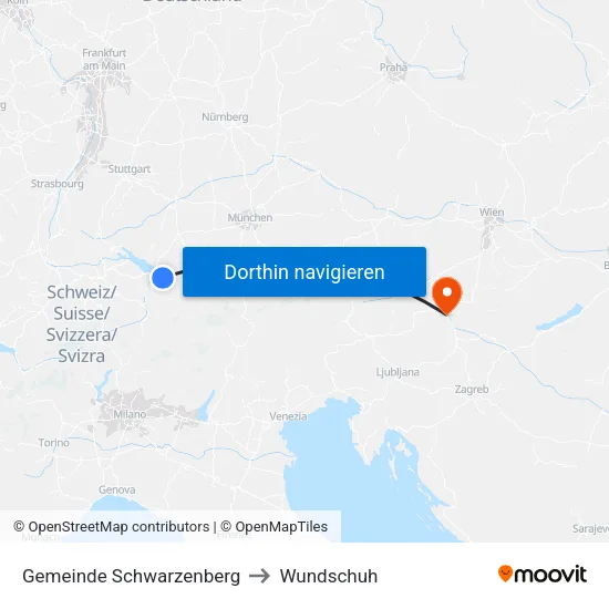 Gemeinde Schwarzenberg to Wundschuh map