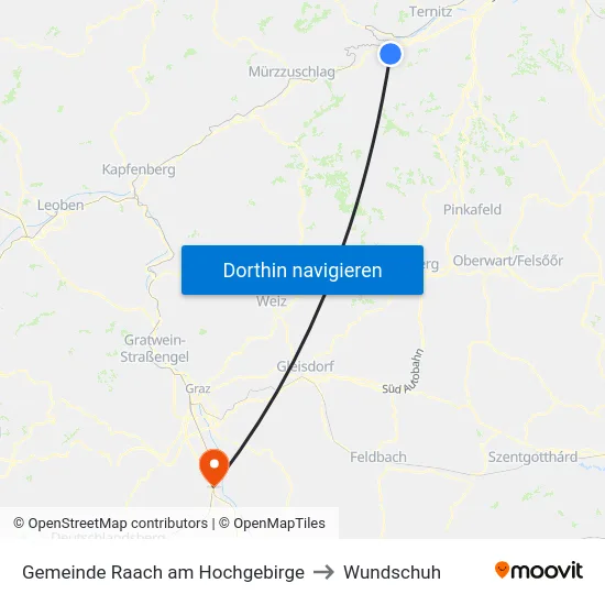Gemeinde Raach am Hochgebirge to Wundschuh map