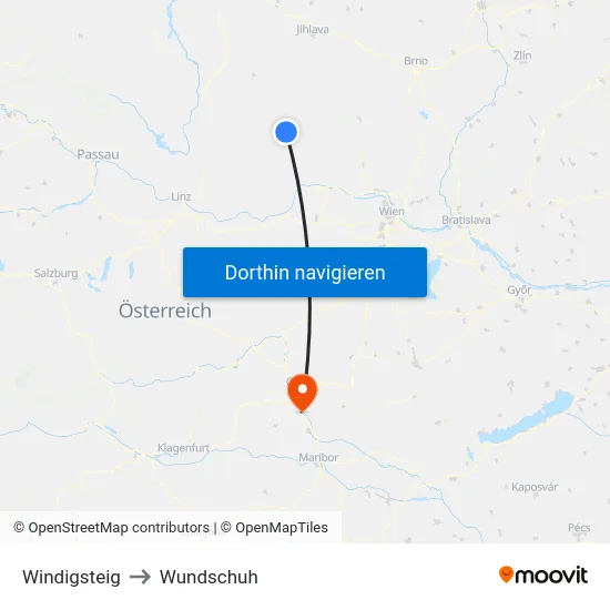Windigsteig to Wundschuh map