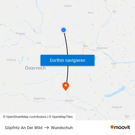 Göpfritz An Der Wild to Wundschuh map