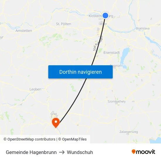 Gemeinde Hagenbrunn to Wundschuh map