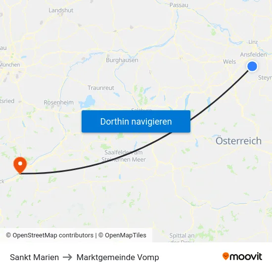 Sankt Marien to Marktgemeinde Vomp map