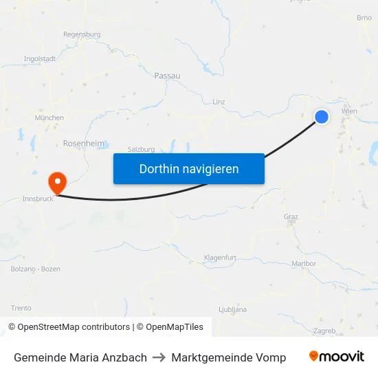 Gemeinde Maria Anzbach to Marktgemeinde Vomp map