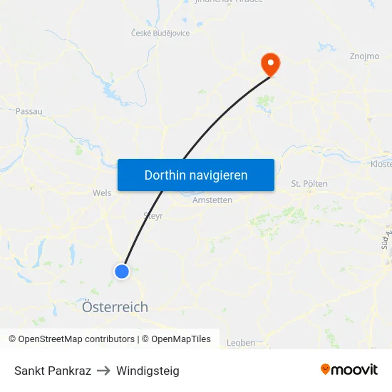 Sankt Pankraz to Windigsteig map