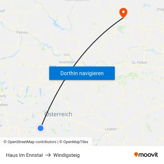 Haus Im Ennstal to Windigsteig map