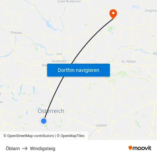 Öblarn to Windigsteig map
