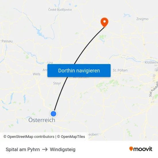 Spital am Pyhrn to Windigsteig map