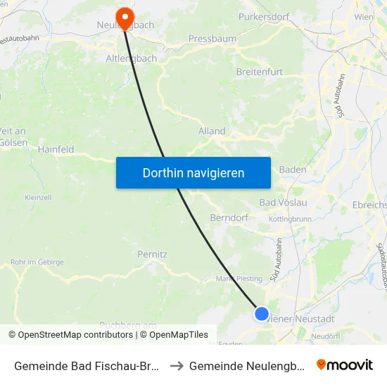 Gemeinde Bad Fischau-Brunn to Gemeinde Neulengbach map
