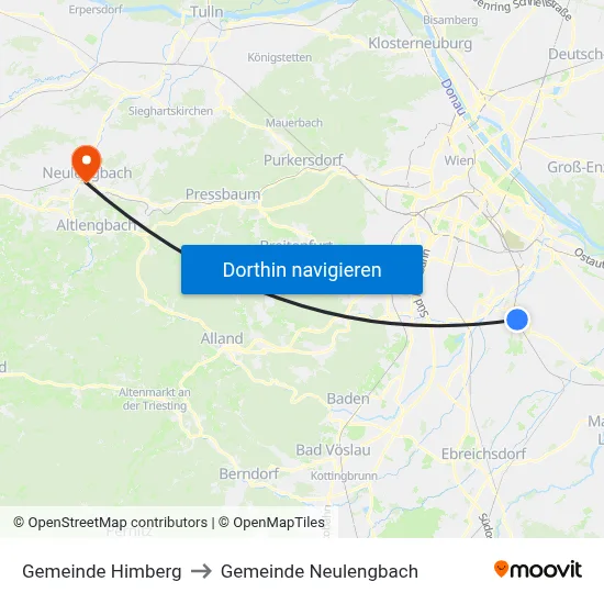 Gemeinde Himberg to Gemeinde Neulengbach map