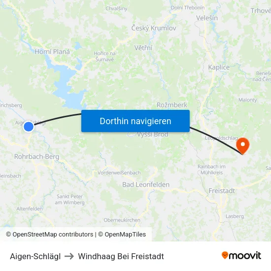 Aigen-Schlägl to Windhaag Bei Freistadt map
