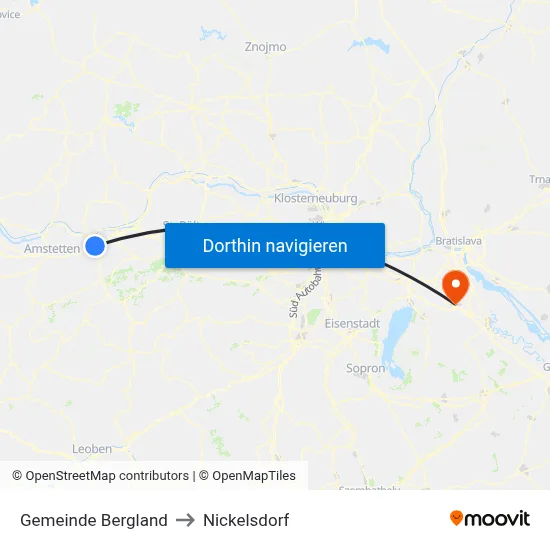 Gemeinde Bergland to Nickelsdorf map