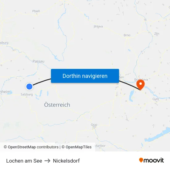 Lochen am See to Nickelsdorf map