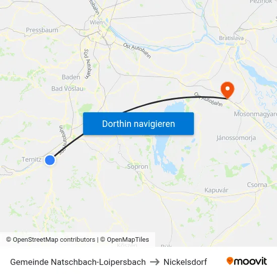 Gemeinde Natschbach-Loipersbach to Nickelsdorf map