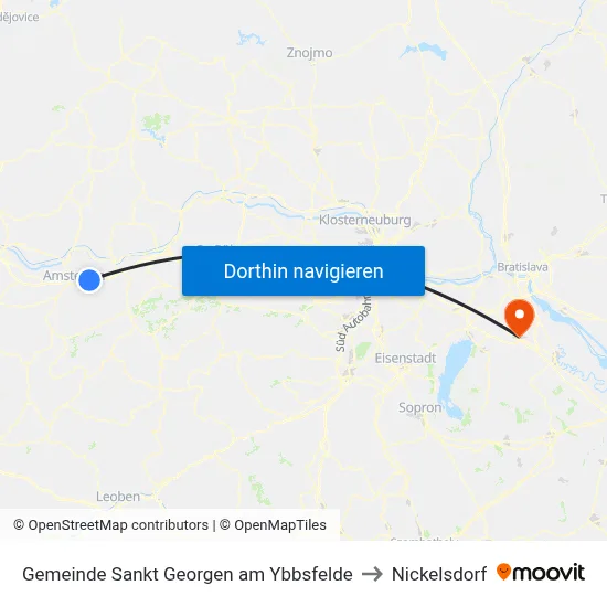 Gemeinde Sankt Georgen am Ybbsfelde to Nickelsdorf map