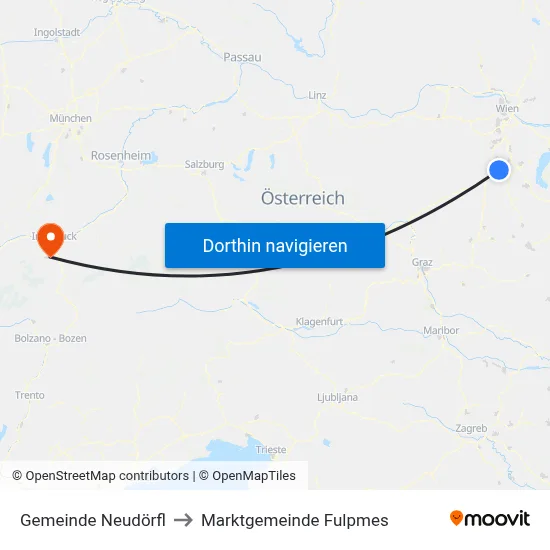 Gemeinde Neudörfl to Marktgemeinde Fulpmes map