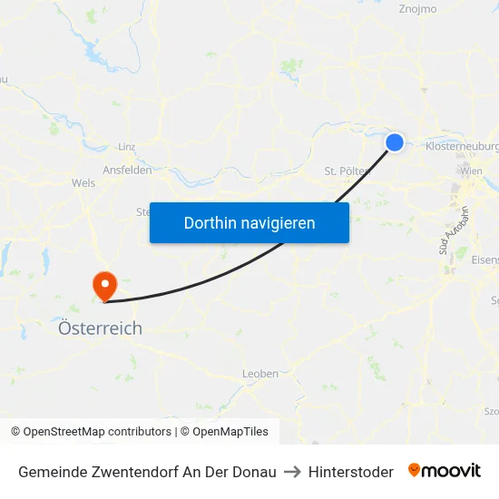 Gemeinde Zwentendorf An Der Donau to Hinterstoder map