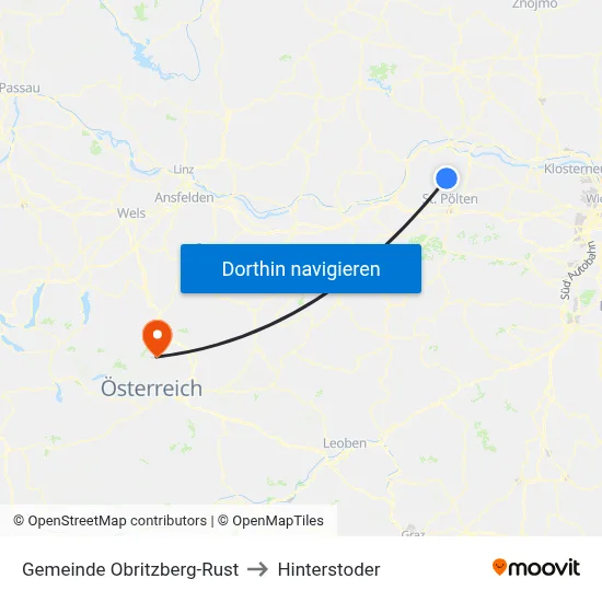 Gemeinde Obritzberg-Rust to Hinterstoder map