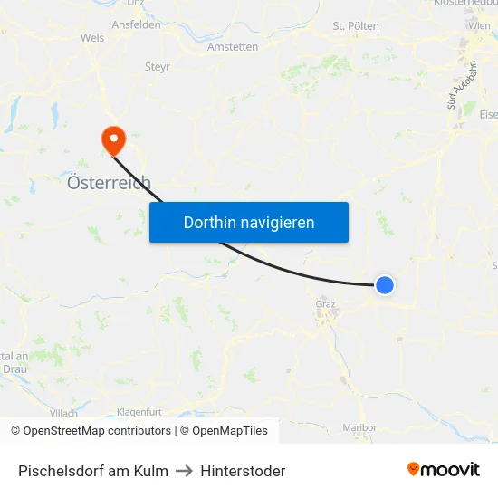 Pischelsdorf am Kulm to Hinterstoder map