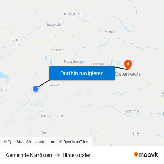 Gemeinde Karrösten to Hinterstoder map