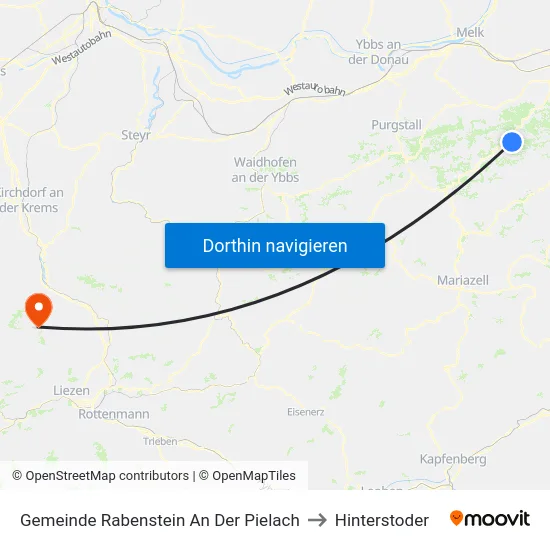 Gemeinde Rabenstein An Der Pielach to Hinterstoder map