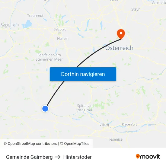 Gemeinde Gaimberg to Hinterstoder map
