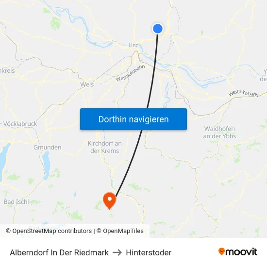 Alberndorf In Der Riedmark to Hinterstoder map